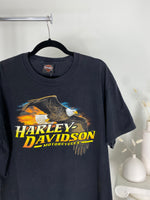 BLACK HARLEY DAVIDSON EAGLE COUNTRYSIDE ILLINOIS T-SHIRT