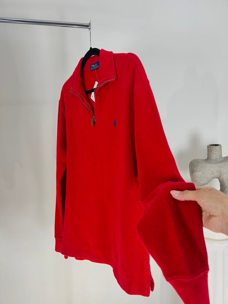 Zip Sweater Ralph Lauren Sweater Red VINTAGE RALPH LAUREN