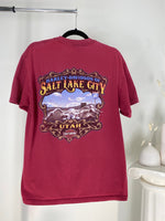 VINTAGE RASPBERRY HARLEY DAVIDSON SALT LAKE CITY T-SHIRT