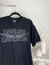 BLACK HARLEY DAVIDSON BLUE FLAME NORTH CAROLINA T-SHIRT