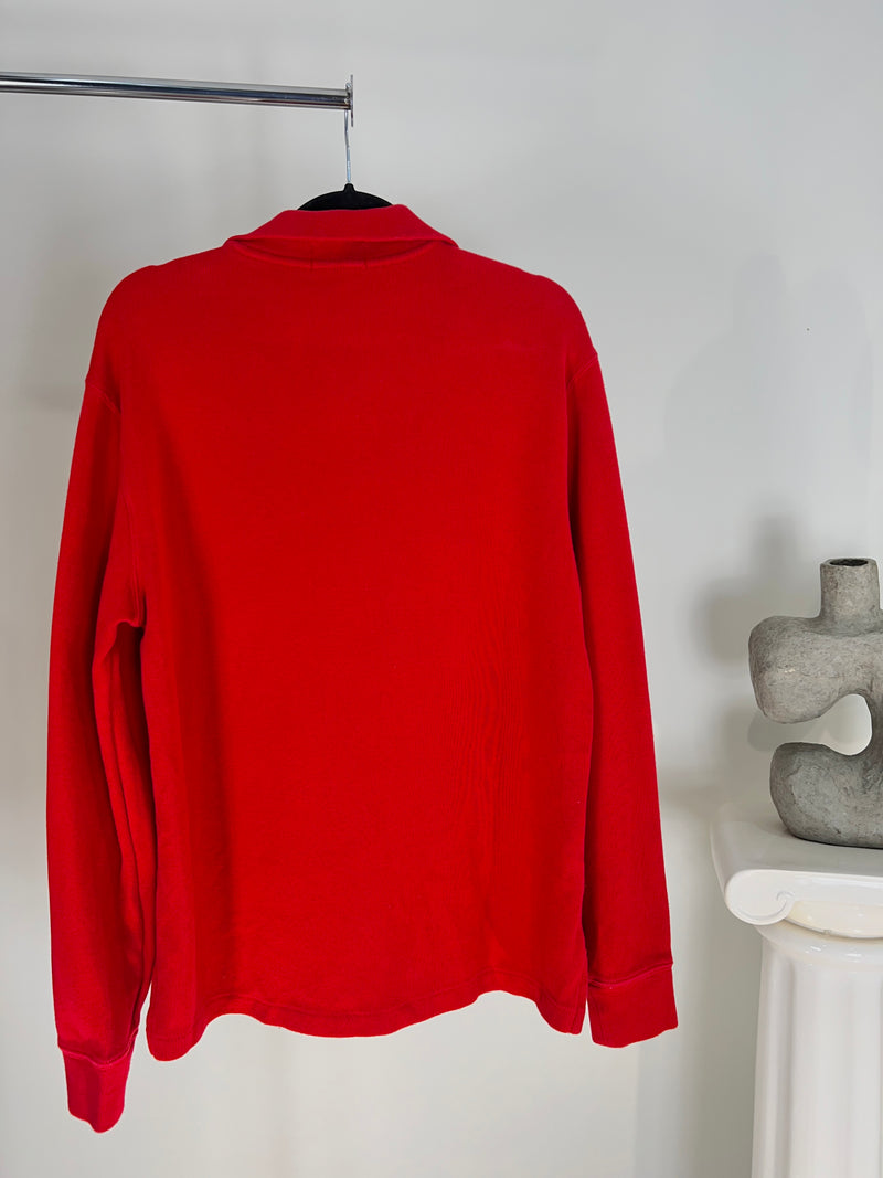 VINTAGE RALPH LAUREN RED QUARTER ZIP SWEATER