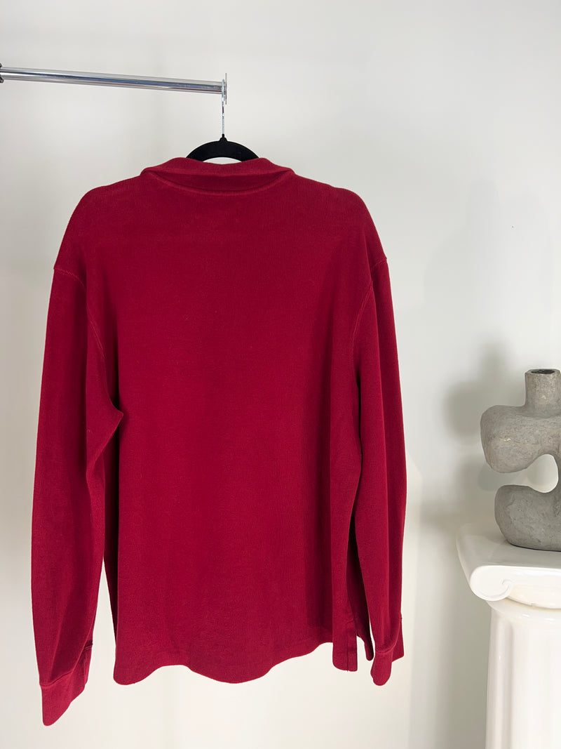 VINTAGE RALPH LAUREN BURGUNDY QUARTER ZIP SWEATER