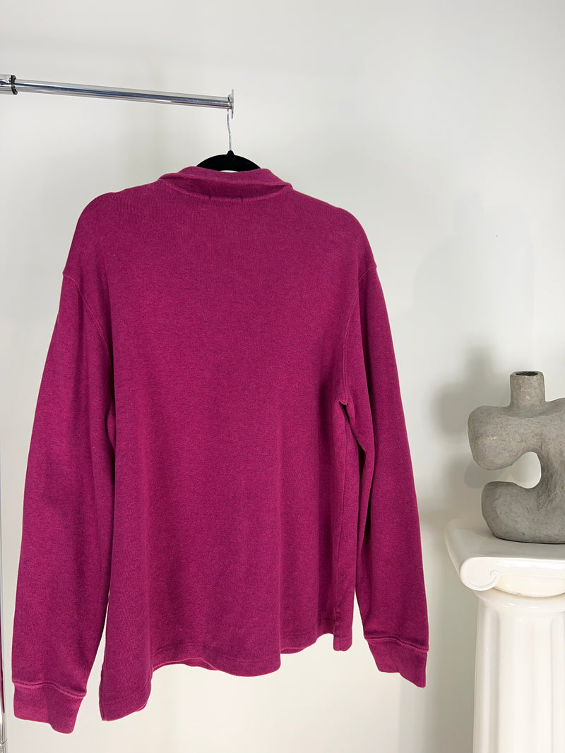 VINTAGE RALPH LAUREN PLUM QUARTER ZIP SWEATER