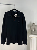 VINTAGE RALPH LAUREN BLACK QUARTER ZIP SWEATER