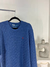 VINTAGE RALPH LAUREN BLUE CABLE KNIT WOOL SWEATER