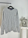 VINTAGE RALPH LAUREN CHAPS GREY CABLE KNIT SWEATER