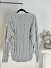 VINTAGE RALPH LAUREN CHAPS GREY CABLE KNIT SWEATER