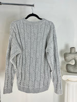 VINTAGE RALPH LAUREN CHAPS GREY CABLE KNIT SWEATER