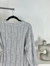 VINTAGE RALPH LAUREN CHAPS GREY CABLE KNIT SWEATER