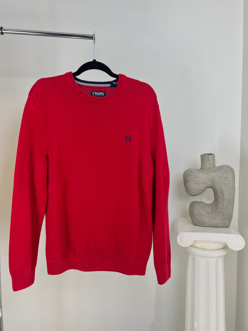 VINTAGE RALPH LAUREN CHAPS RED KNIT SWEATER