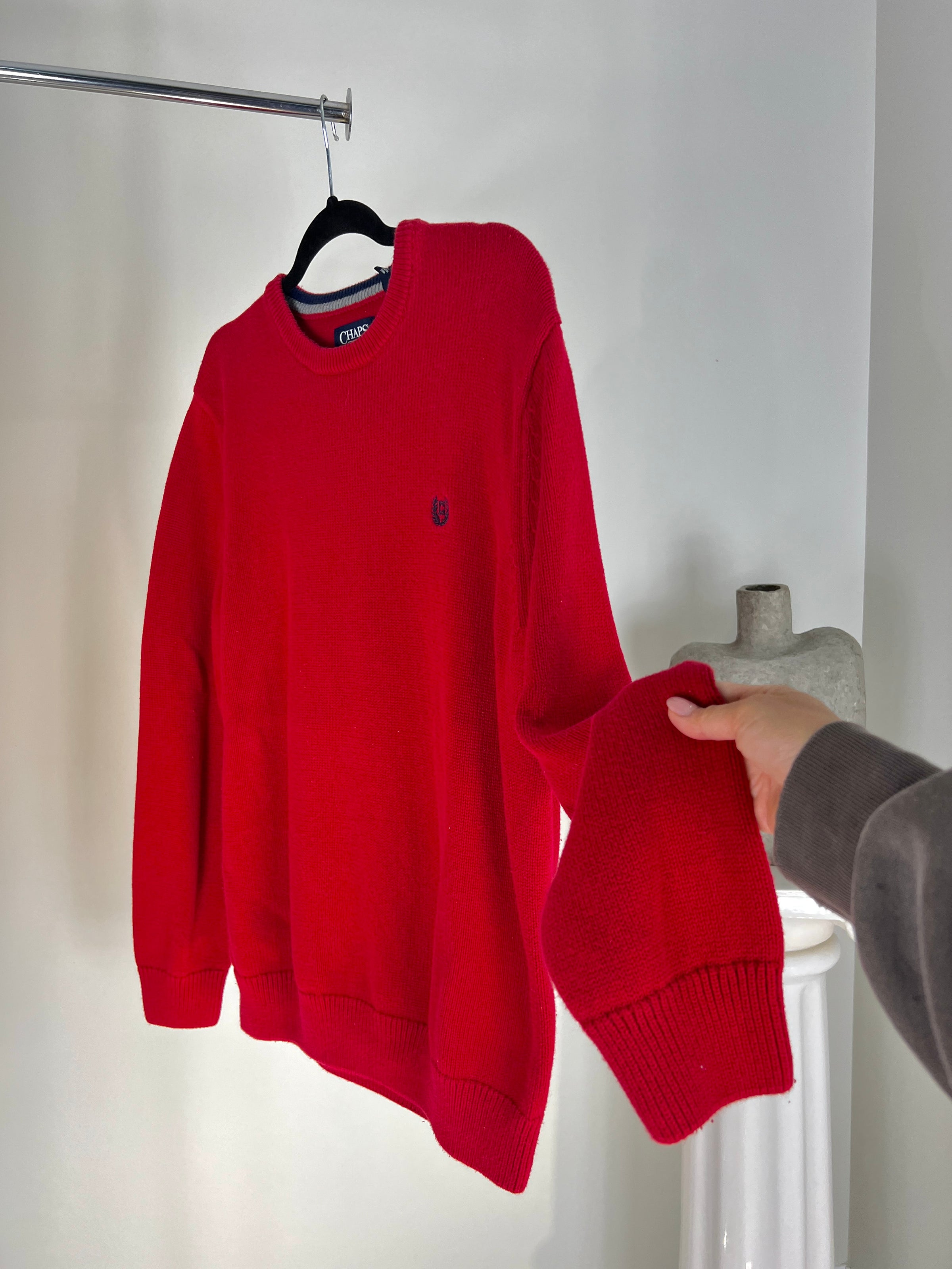 VINTAGE RALPH LAUREN CHAPS RED KNIT SWEATER Closet From Hell VINTAGE RALPH LAUREN CHAPS RED KNIT SWEATER Closet From Hell