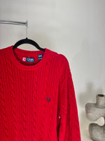 VINTAGE RALPH LAUREN CHAPS RED CABLE KNIT SWEATER