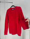 VINTAGE RALPH LAUREN CHAPS RED CABLE KNIT SWEATER