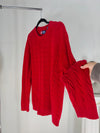 VINTAGE RALPH LAUREN CHAPS RED CABLE KNIT SWEATER