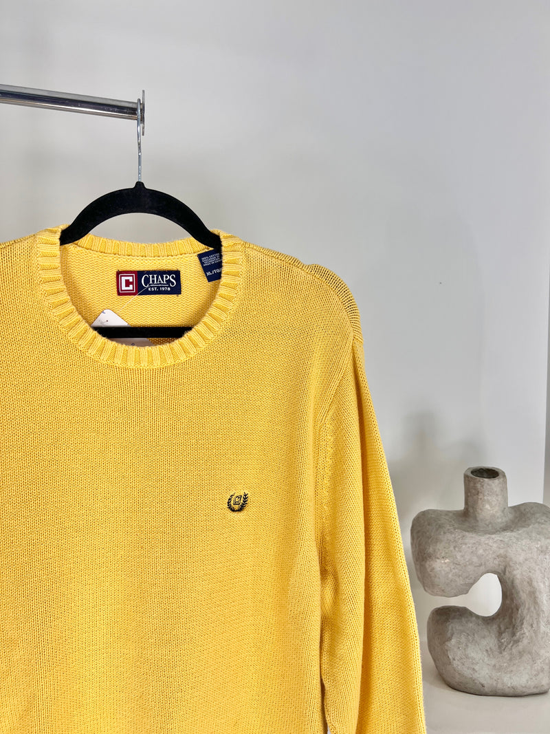 VINTAGE RALPH LAUREN CHAPS YELLOW KNIT SWEATER