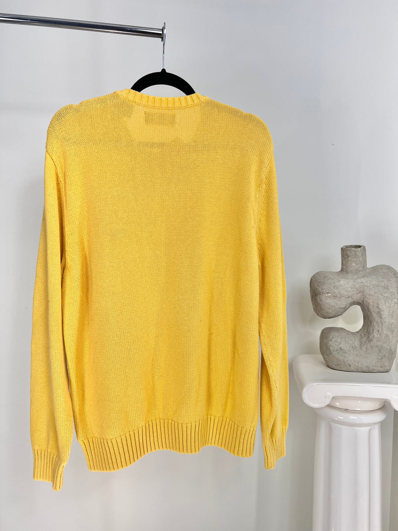 VINTAGE RALPH LAUREN CHAPS YELLOW KNIT SWEATER