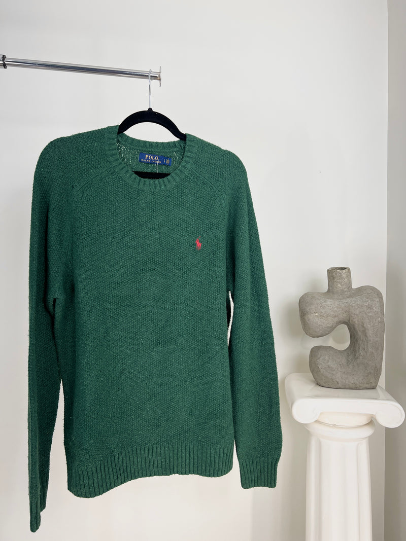 VINTAGE RALPH LAUREN GREEN KNIT SWEATER