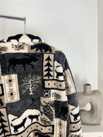 VINTAGE NEUTRAL WILD ANIMALS FLEECE JACKET