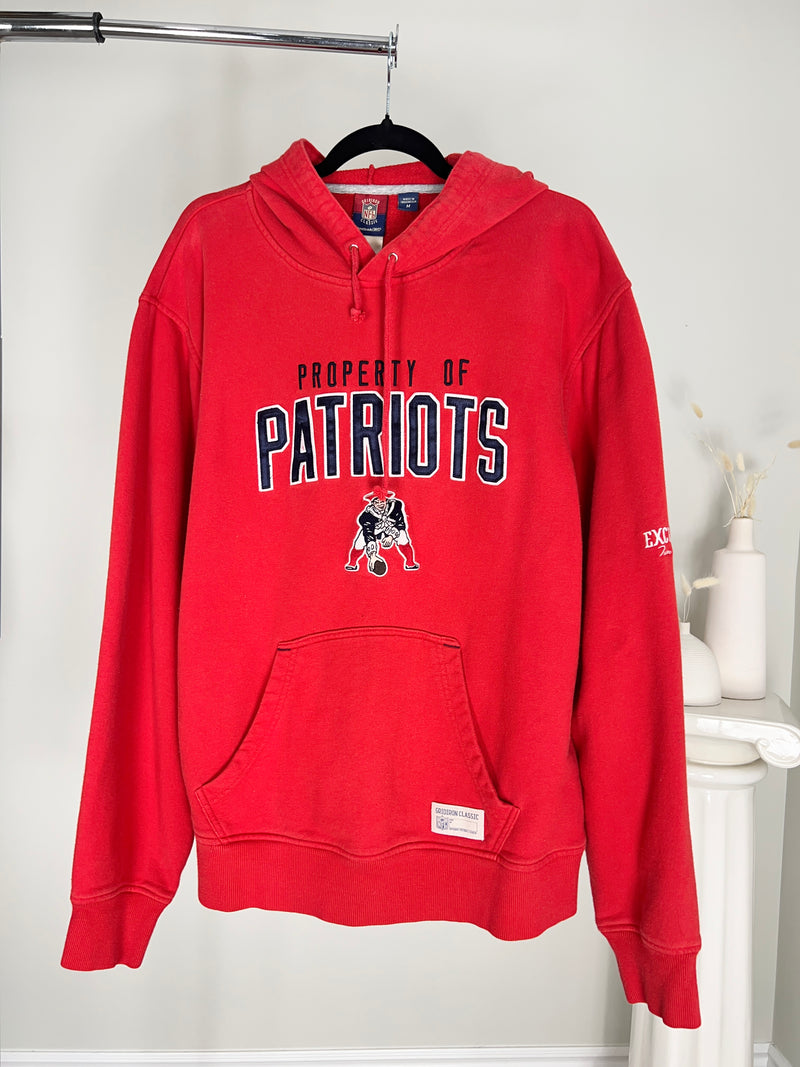 RED NEW ENGLAND PATRIOTS EMBROIDERED HOODIE