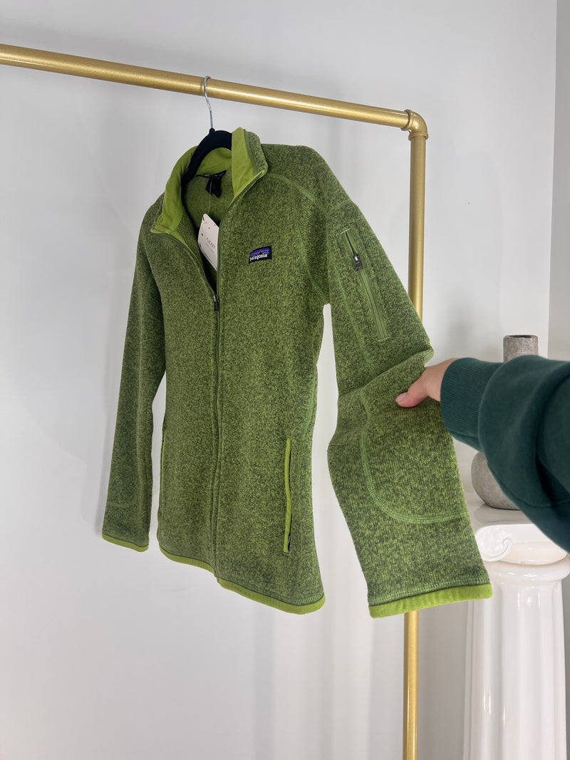 PATAGONIA GREEN ZIP-UP FLEECE SWEATER