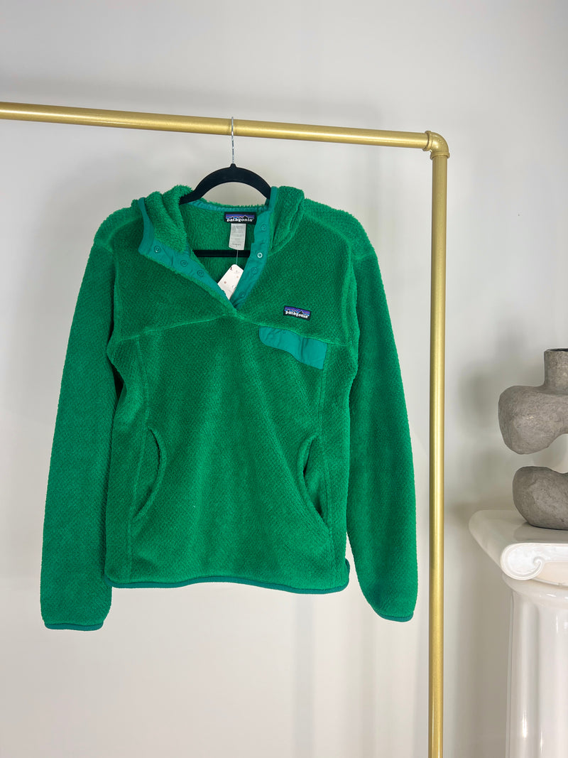 PATAGONIA GREEN HOODED FLEECE SWEATER