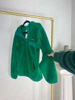 PATAGONIA GREEN HOODED FLEECE SWEATER