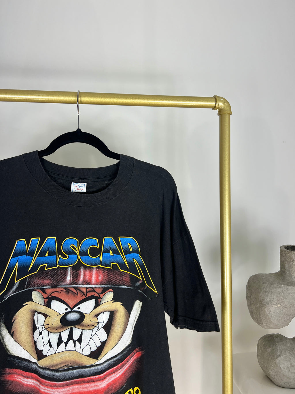 VINTAGE 1996 NASCAR TASMANIAN DEVIL BLACK T-SHIRT