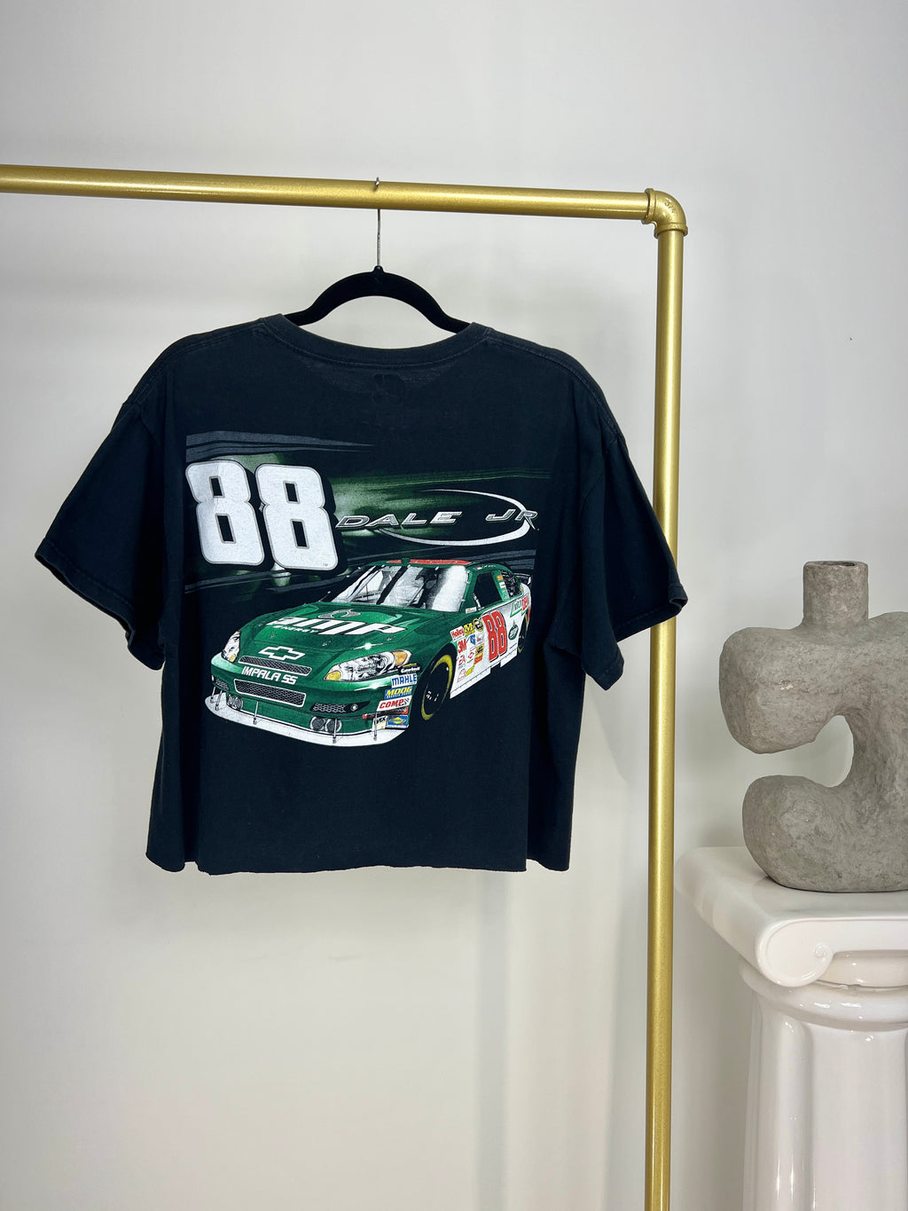 VINTAGE DALE EARNHARDT JR CROPPED BLACK T-SHIRT