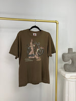 CHOCOLATE BROWN DISTRESSED HARLEY DAVIDSON T-SHIRT