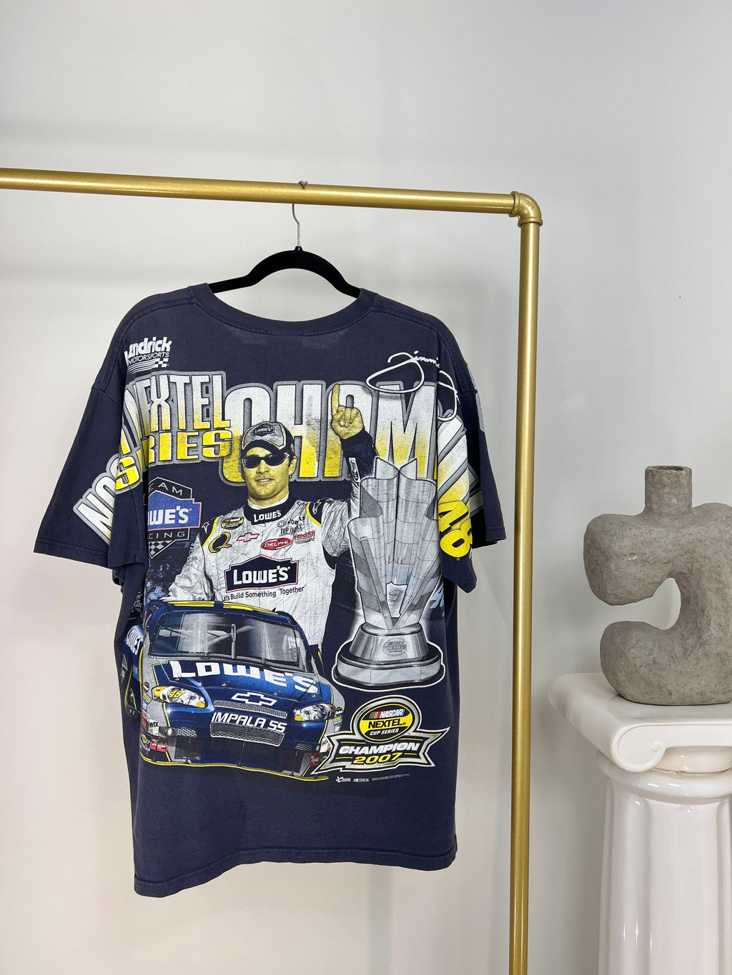 VINTAGE NASCAR ALL-OVER PRINT JIMMIE JOHNSON T-SHIRT