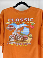 HARLEY DAVIDSON CROPPED ORANGE MICHIGAN T-SHIRT