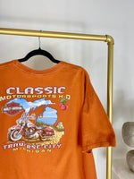 HARLEY DAVIDSON CROPPED ORANGE MICHIGAN T-SHIRT