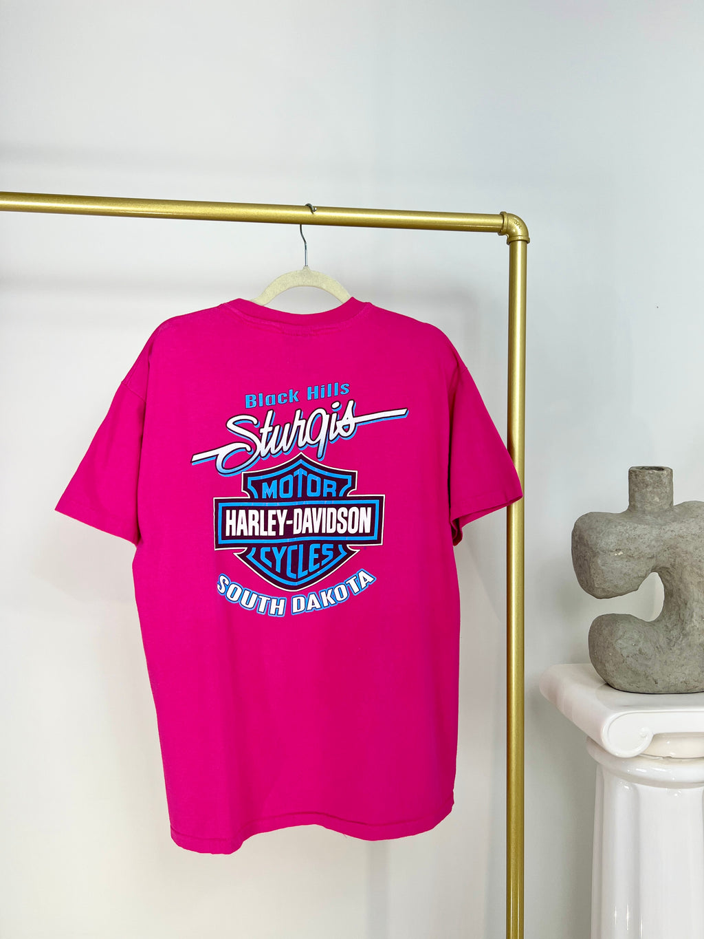 VINTAGE HARLEY DAVIDSON SOUTH DAKOTA PINK T-SHIRT