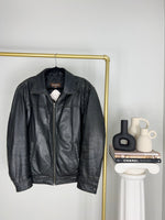 VINTAGE BLACK DANIER LEATHER BOMBER JACKET