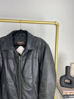 VINTAGE BLACK DANIER LEATHER BOMBER JACKET