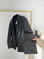 VINTAGE BLACK DANIER LEATHER BOMBER JACKET