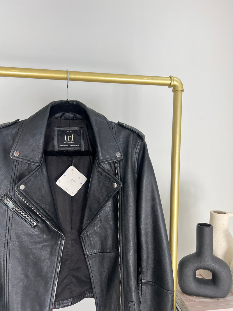 BLACK LEATHER MOTO JACKET