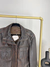 VINTAGE DANIER BROWN DISTRESSED LEATHER JACKET