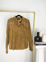 VINTAGE BROWN SUEDE LEATHER FRINGE JACKET