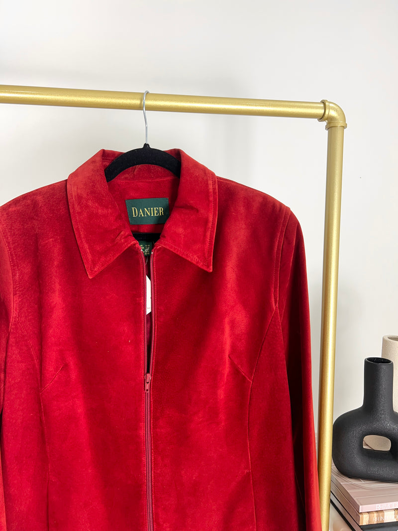 VINTAGE RED SUEDE LEATHER DANIER JACKET