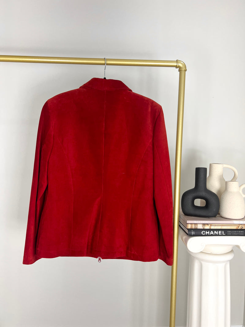 VINTAGE RED SUEDE LEATHER DANIER JACKET