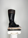 BLACK + BROWN LEATHER RALPH LAUREN RIDING BOOTS | 6