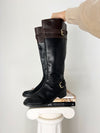 BLACK + BROWN LEATHER RALPH LAUREN RIDING BOOTS | 6