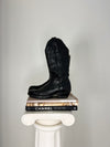 VINTAGE BLACK LEATHER COWBOY BOOTS | 7