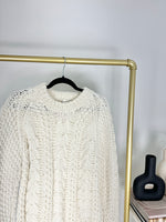 CREAM CABLE KNIT CHUNKY WOOL SWEATER