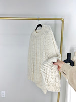 CREAM CABLE KNIT CHUNKY WOOL SWEATER