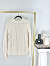 CREAM CABLE KNIT WOOL SWEATER