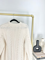 CREAM CABLE KNIT WOOL SWEATER