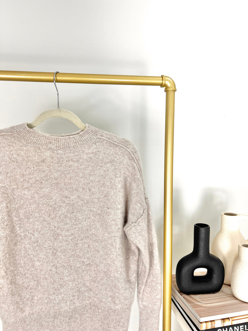 THE GROUP BABATON OATMEAL CASHMERE LUXE SWEATER