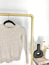 EVERLANE SOFT HEATHERED OATMEAL CASHMERE SWEATER